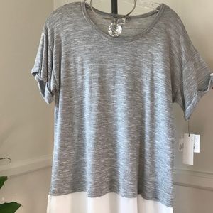 Darling Liz Claiborne LG Petite Heathered Gray Top